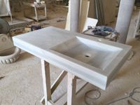 Fregadero de m&aacute;rmol en m&aacute;rmol blanco macael